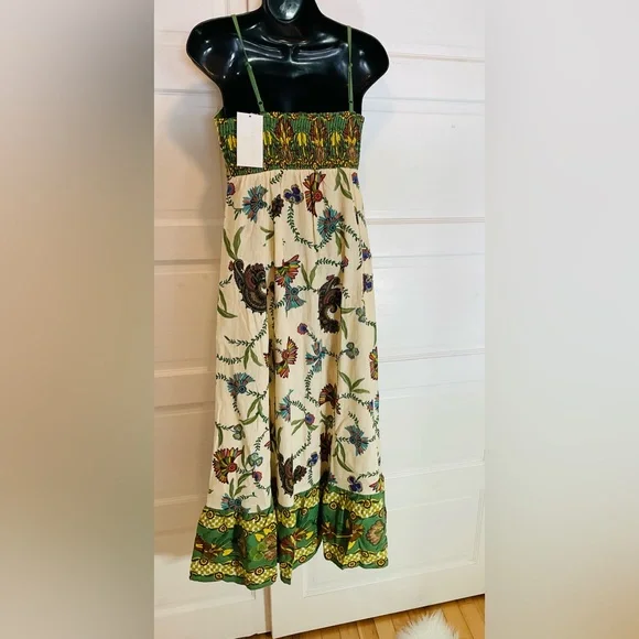 Floral Green and Cream Dress - Picture 7 of 8